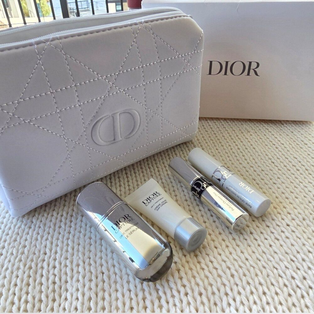 Large Dior Cosmetic Bag and Skincare Set